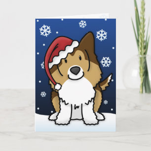 Carte de Noël de Kawaii Sheltie