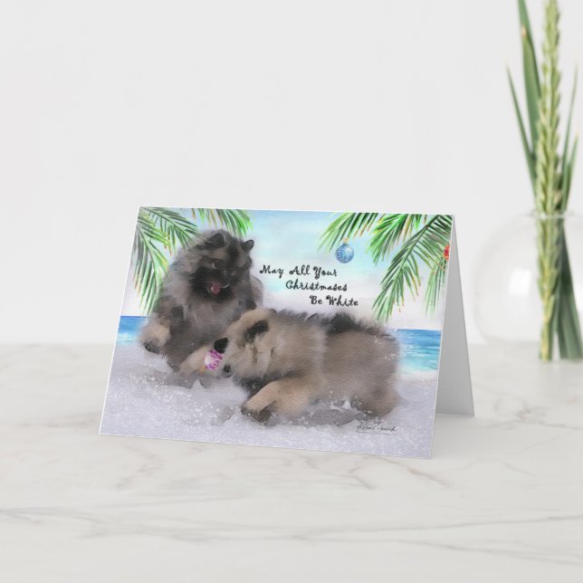 Carte de Noël de Keeshond de 2018 collecteurs #2 (Devant)