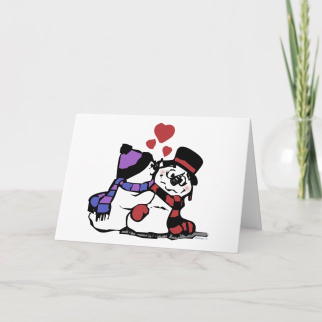 Carte de Noël de Kissing Snowman (Devant)