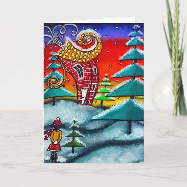 Carte de Noël de la bataille de snowball (Devant)