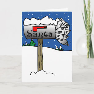 Carte de Noël de la boîte aux lettres de Père Noël