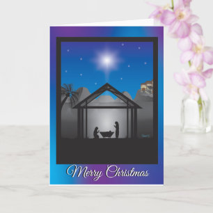 Carte de Noël de la crèche