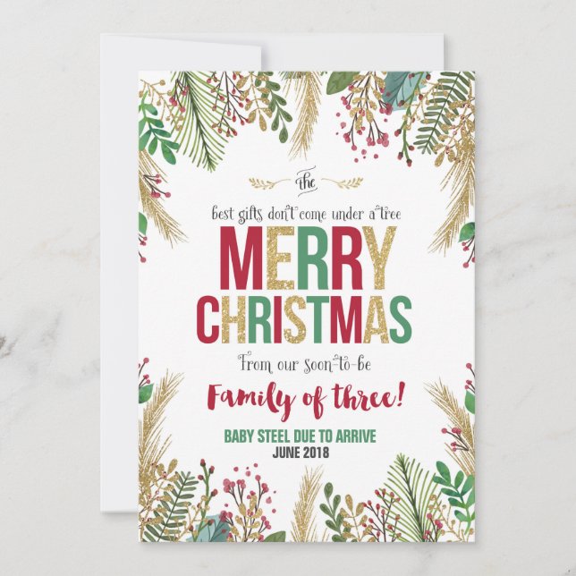 Carte de Noël de la Faire-part de grossesse (Devant)