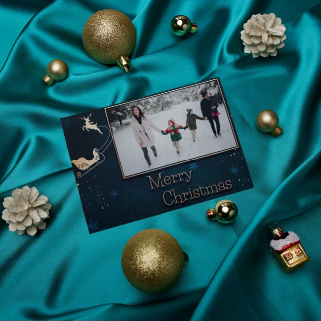 Carte de Noël de la famille Blue Starry (Créateur téléchargé)