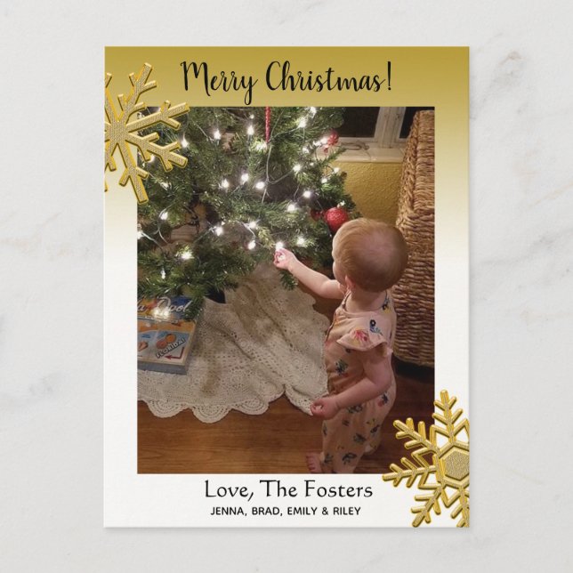 Carte de Noël de la famille d'or passé (Devant)