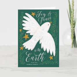 Carte de Noël de la famille illustrée Peace Dove