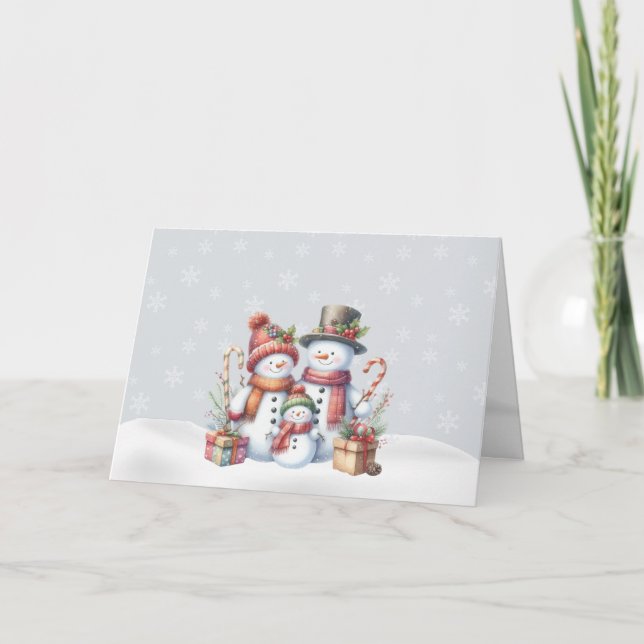 Carte de Noël de la famille Snowman (Devant)