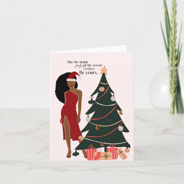 Carte de Noël de la fille noire (Devant)