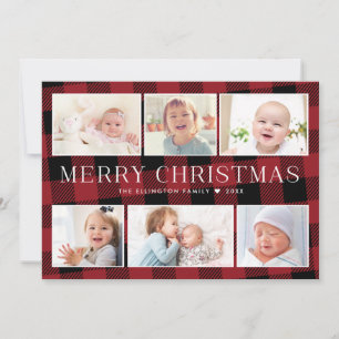 Carte de Noël de la Galerie de photos Plaid Red Bu