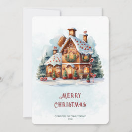 Carte de Noël de la maison de pain d'épice