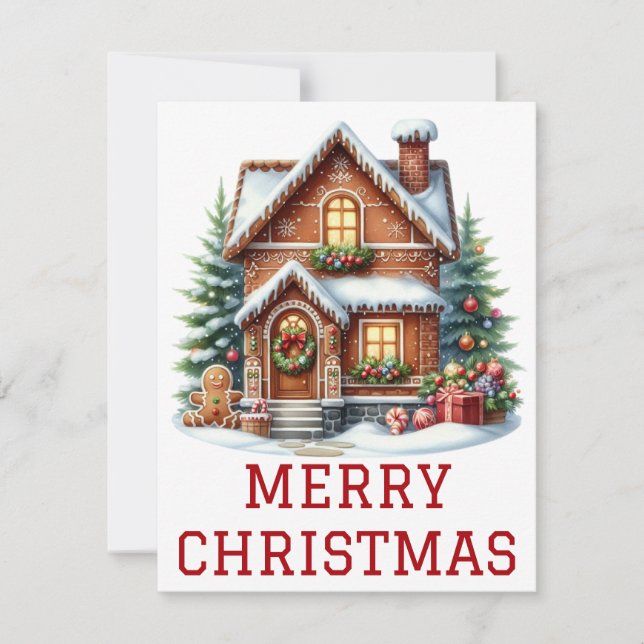 Carte de Noël de la maison de pain d'épice (Devant)