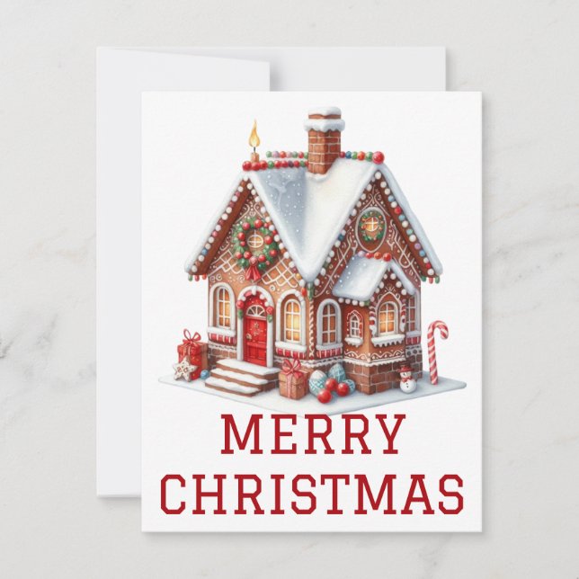 Carte de Noël de la maison de pain d'épice (Devant)
