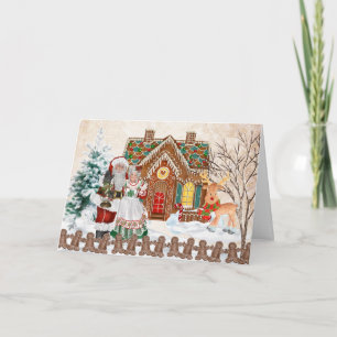 Carte de Noël de la maison de pain d'épice