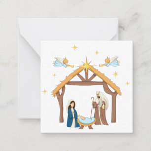 Carte de Noël de la Nativité chrétienne mignonne