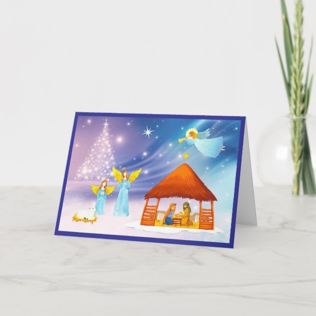 Carte de Noël de la Nativité des Anges Annonciateu (Devant)