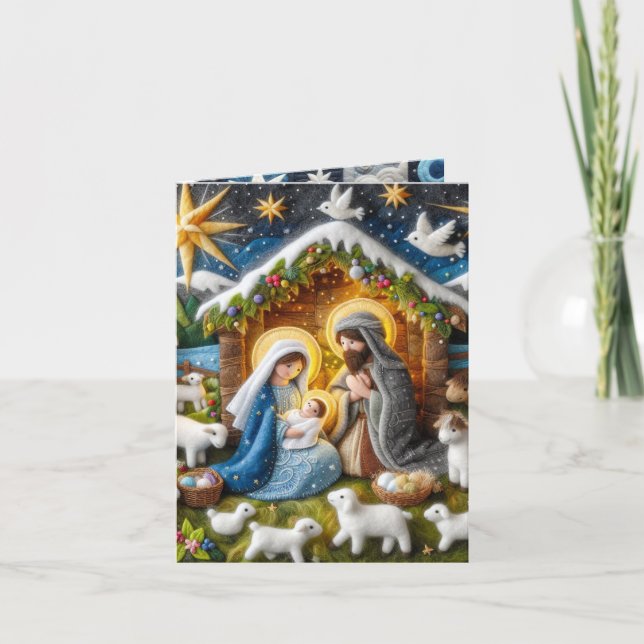Carte de Noël de la Nativité pliée (Devant)