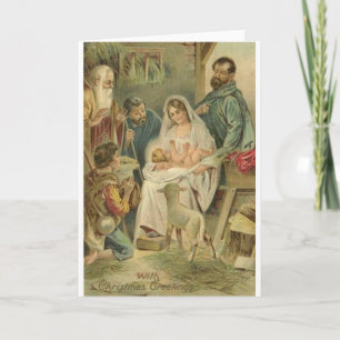 Carte de Noël de la Nativité Religieuse vintage