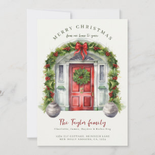 Carte de Noël de la nouvelle maison de la porte ro
