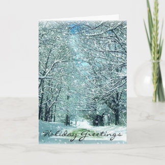 Carte de Noël de la route hivernale neige