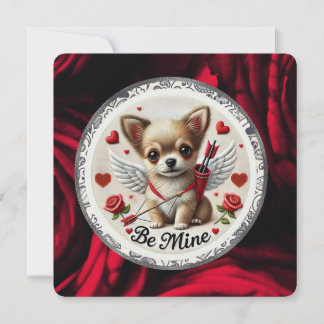 Carte de Noël de la Saint-Valentin Ange Chihuahua