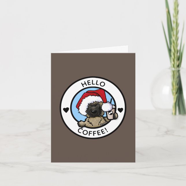 Carte de Noël de l'amoureux du café Cairn Terrier (Devant)