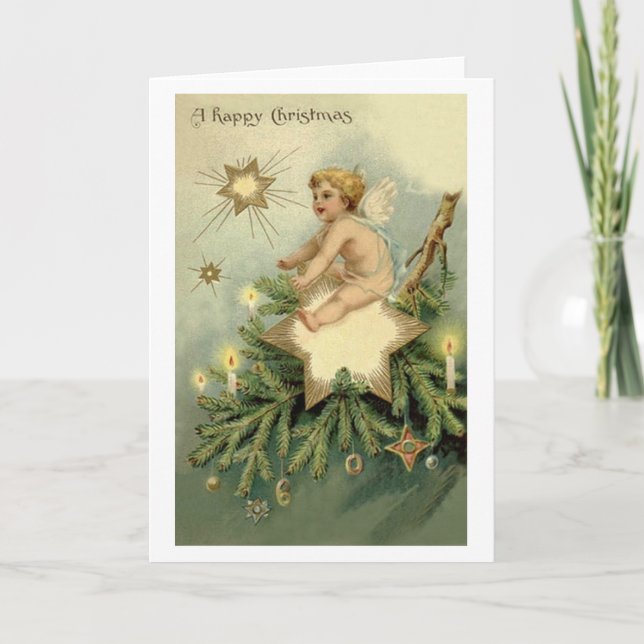 Carte de Noël de l'Ange de Noël victorien (Devant)