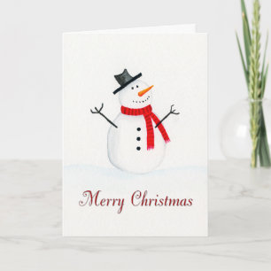 Carte de Noël de l'aquarelle de neige