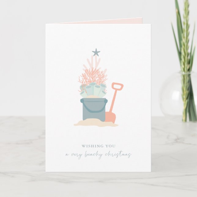 Carte de Noël de l'arbre de Noël côtier maritime (Devant)