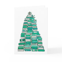 Carte de Noël de l'arbre du livre
