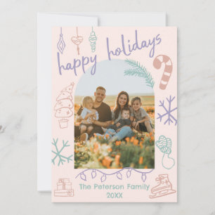 Carte de Noël de l'Arc de Doodle dessinée à la mai