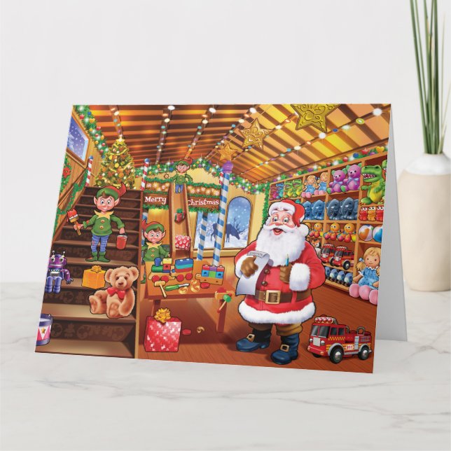 Carte de Noël de l'atelier de Père Noël (Devant)