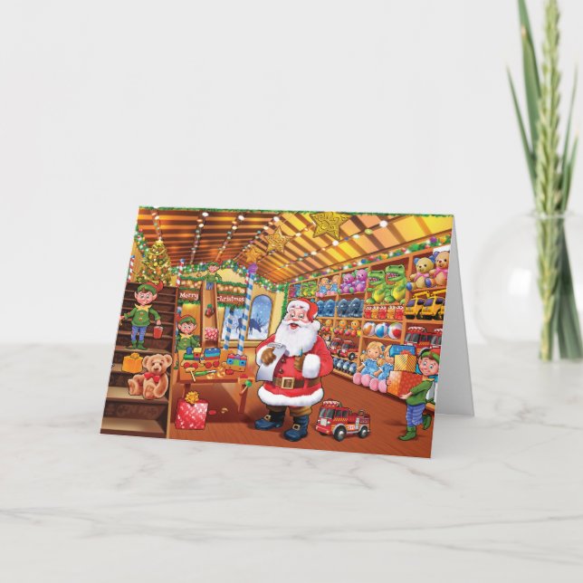 Carte de Noël de l'atelier de Père Noël (Devant)