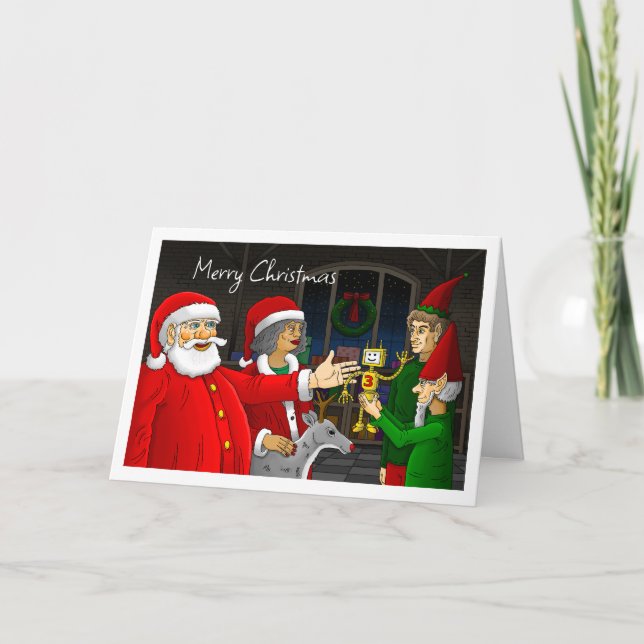 Carte de Noël de l'atelier du Père Noël (Devant)
