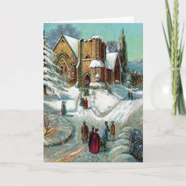Carte de Noël de l'Église d'imprimerie victorienne (Devant)