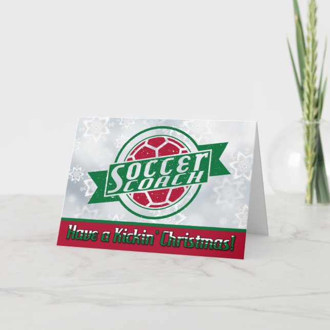 Carte de Noël de l'entraîneur de football (Devant)
