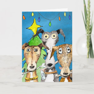 Carte de Noël de lévrier (a519)