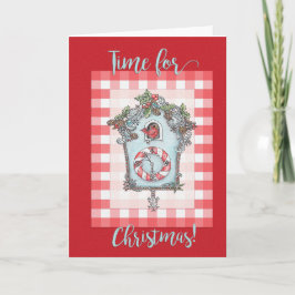 Carte de Noël de l'horloge de Coucou