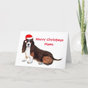 Carte de Noël de l'hôtel Cute Basset Hound