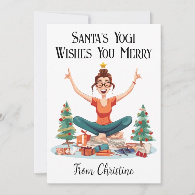 Carte de Noël de l'instructeur de yoga personnalis (Devant)