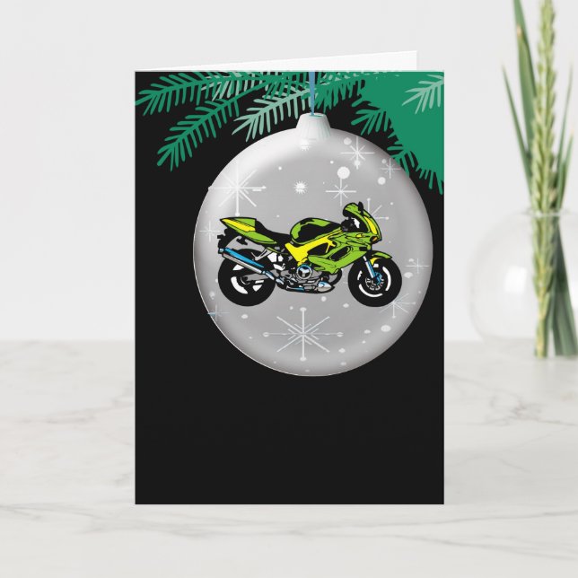 Carte de Noël de l'ornement de moto (Devant)