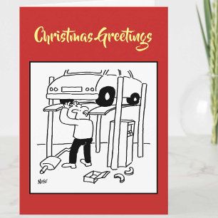 Carte de Noël de Mécanicien de Garage