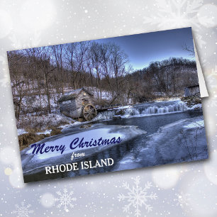 Carte de Noël de Mill on River Rhode Island
