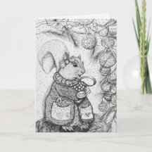 Carte de Noël de Mme Écureuil sans photo