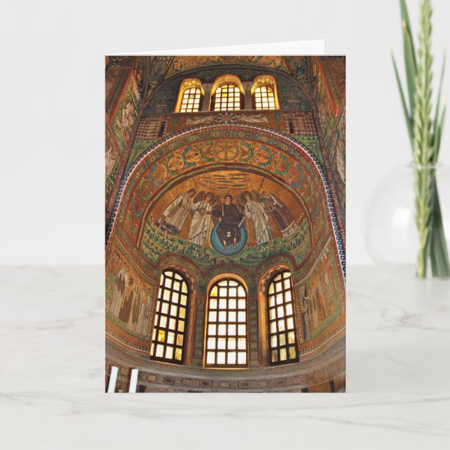 Carte de Noël de mosaïque de Ravenne, Italie (Devant)