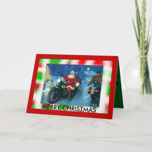 Carte de noël de moto