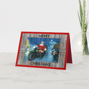 Carte de Noël de moto