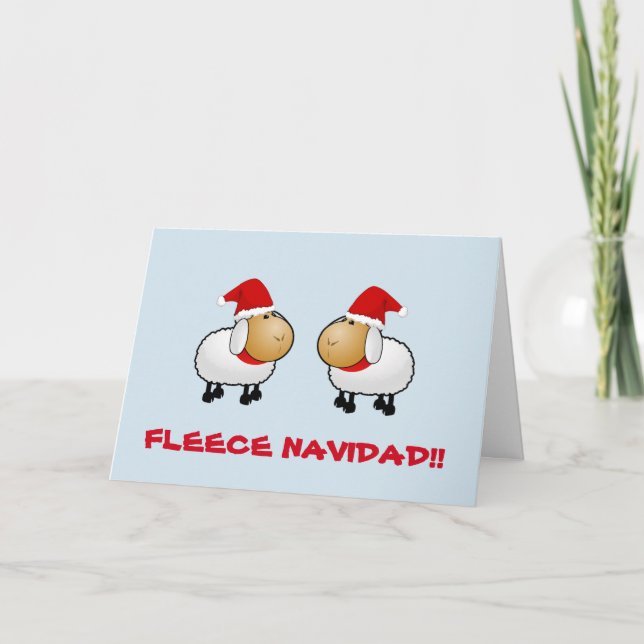 Carte de Noël de mouton drôle personnalisable (Devant)