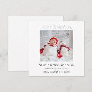 Carte de Noël de naissance photo contemporaine