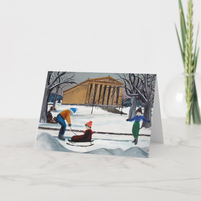 Carte de Noël de Nashville de parthenon de Milou (Devant)