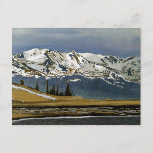 Carte de Noël de neige d'hiver de la montagne du C